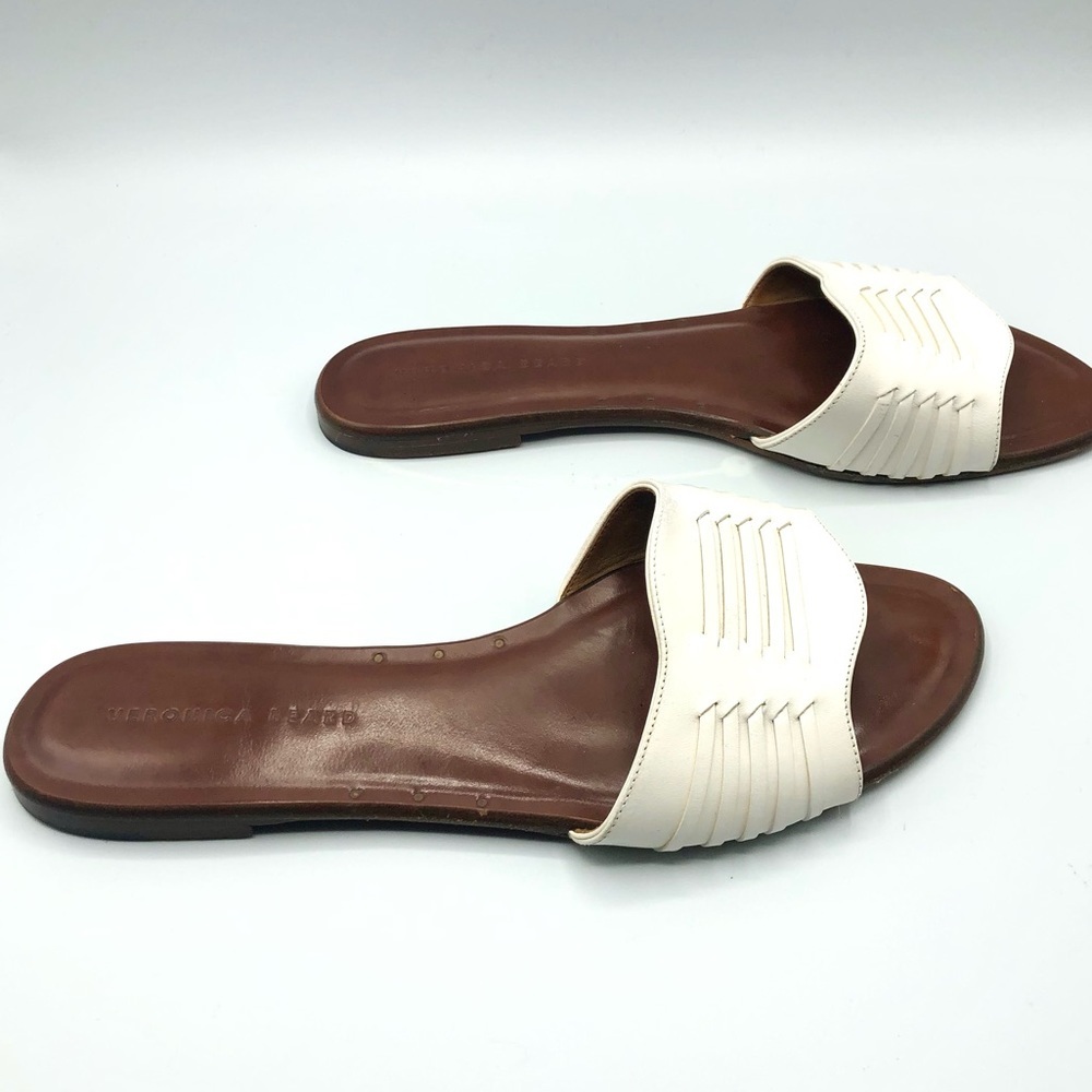 Veronica Beard Faven Huarache Slide Sandal White - Picture 13 of 13